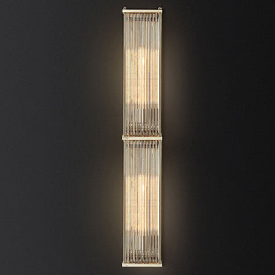 Modern Light Luxury Rectangular Hardware Glass 1-Light Wall Sconce Lamp