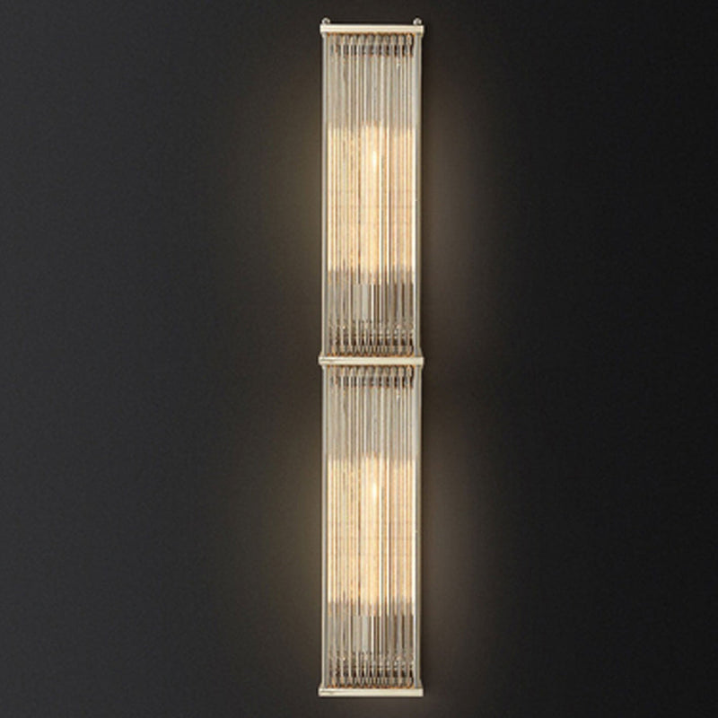 Modernes Licht Luxus rechteckige Hardware Glas 1-Licht-Wandleuchte 