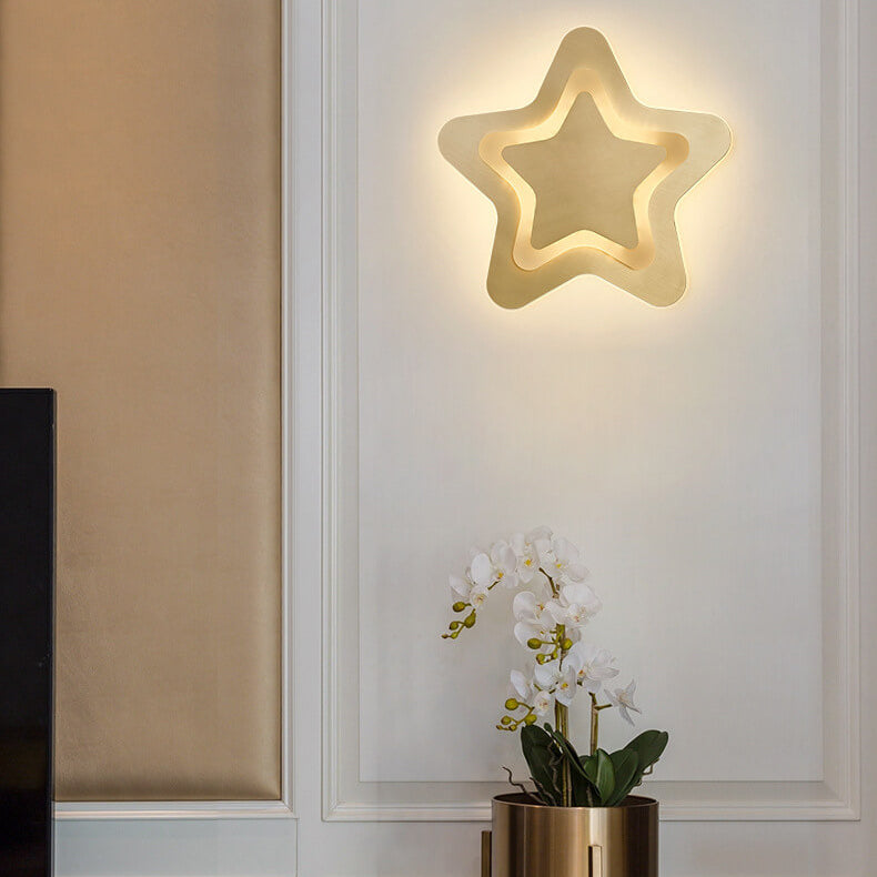Nordische Luxus Messing Sternform LED Wandleuchte 
