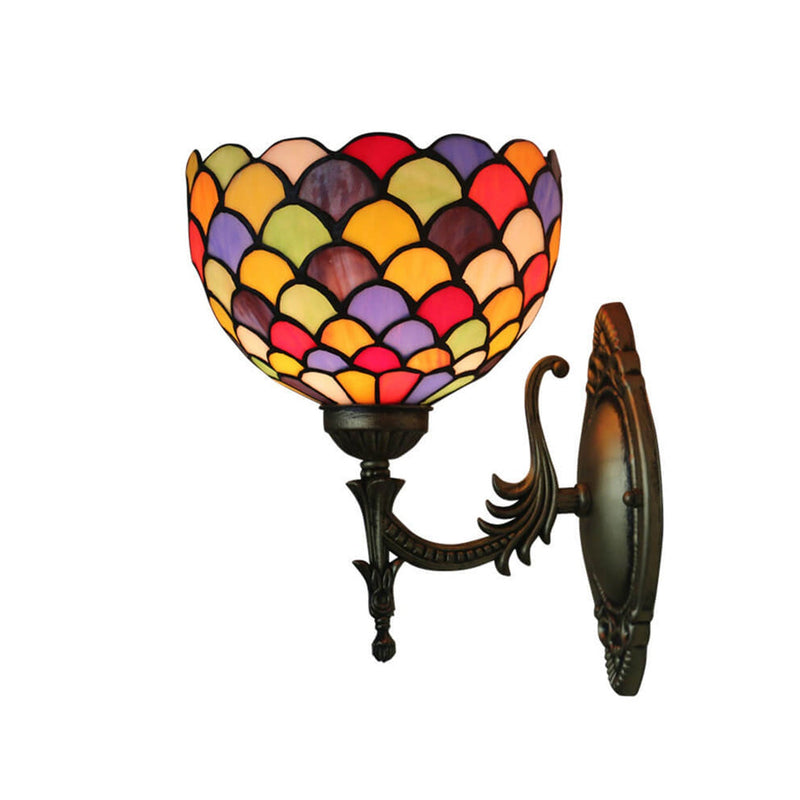 Tiffany Stained Dot Glass 1-Light Wall Sconce Lamp