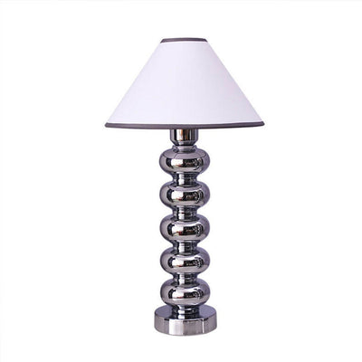 Moderne kreative Bauhaus Chrom Stoff Lampenschirm 1-flammige Tischlampe