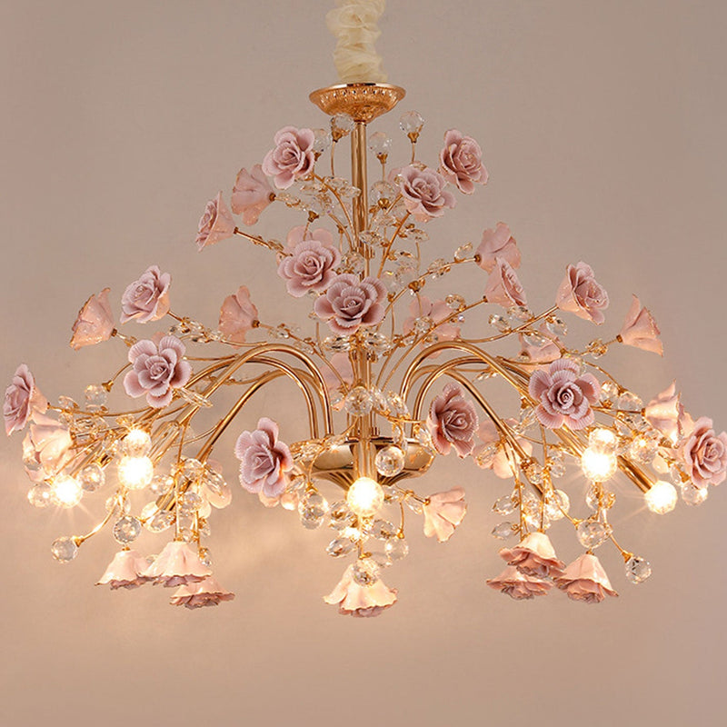 European Court Style Light Luxury Crystal 3/6/8-Light Island Light Chandelier