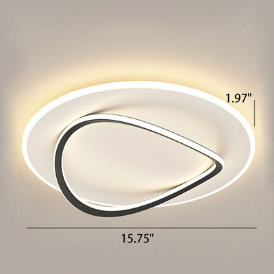 Nordic Minimalist Round Oval LED Flush Mount Ceiling Light