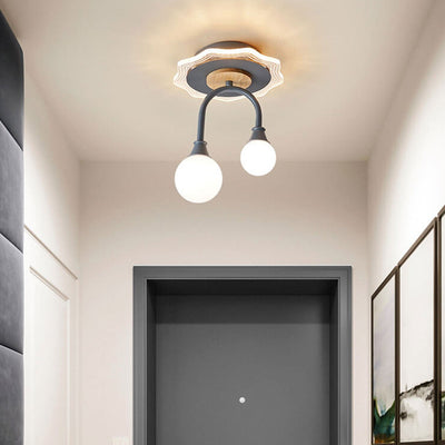 Nordic Creative U-shaped Ball Acrylic Iron LED Semi-Flush Mount Ceiling Light