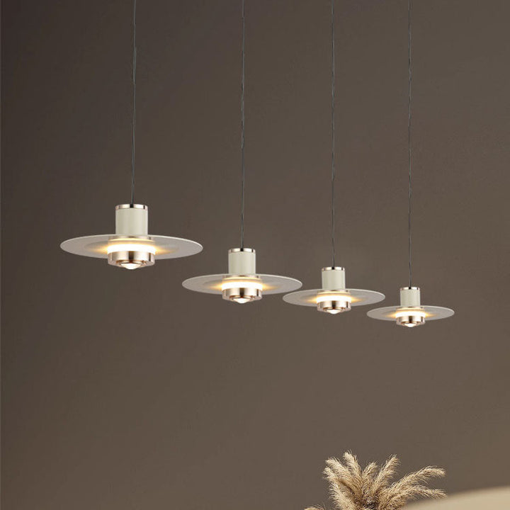 Moderne minimalistische Zylinder fliegende Untertasse Hardware LED Pendelleuchte für Wohnzimmer 