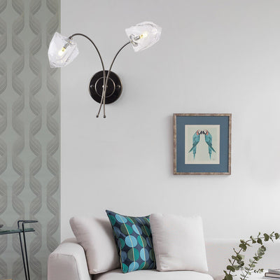 Nordic Art Glass Flowers 2-Light Wall Sconce Lamp