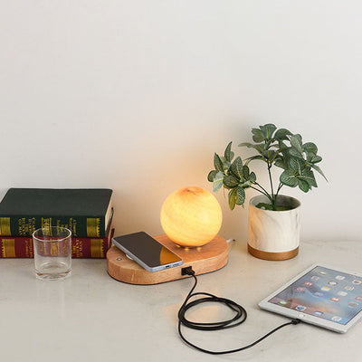 Modern Creative Moon Connectable USB 1-Light Table Lamp