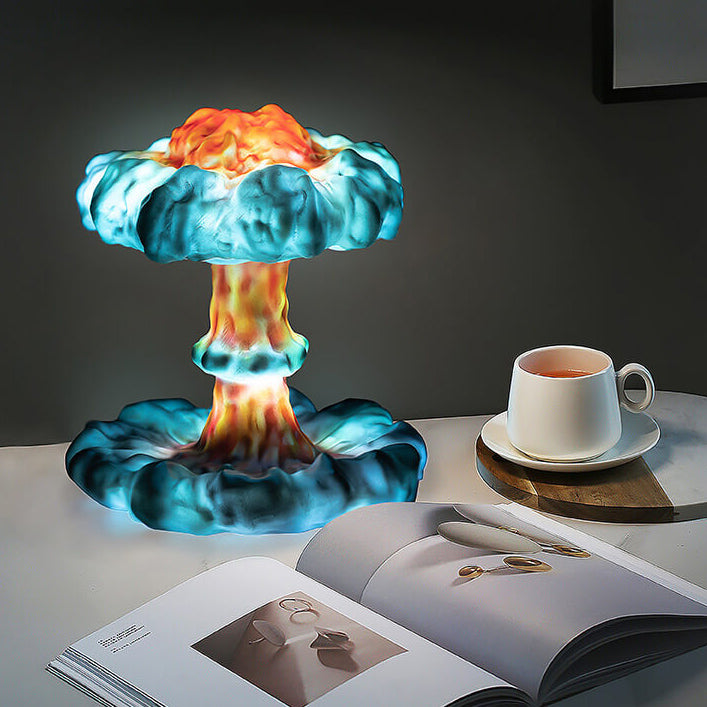 Creative Resin Nuclear Explosion Mushroom Cloud Design LED Night Light Table Lamp