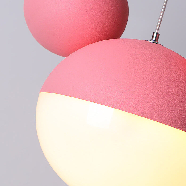 Childlike Minimalist Mouse Design LED Macaron Color Pendant Light