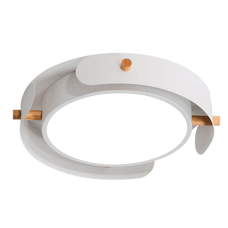 Nordic Simple Log Round LED Flush Mount Light