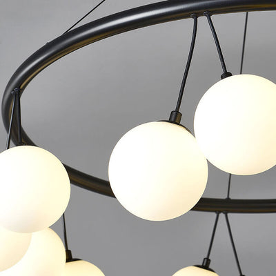 Nordic Modern Cherry Shape Iron Straight Row 8/10/14-Light Island Light Chandelier