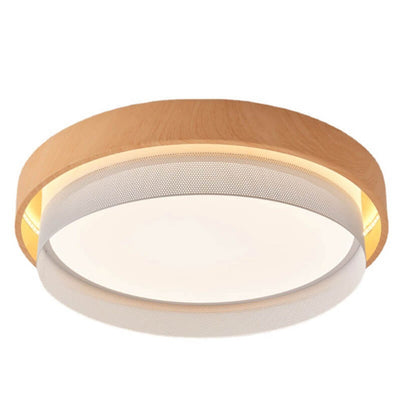 Nordic Wood Grain Rectangular/ Round LED Tatami Flush Mount Ceiling Light