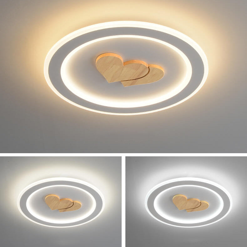 Moderne einfache Deckenleuchte mit LED und massivem Holzdesign 