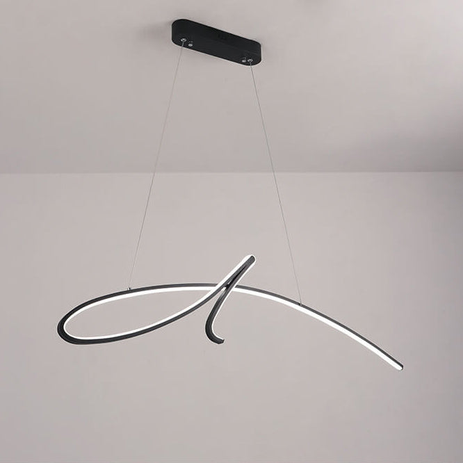 Moderne minimalistische Bogenlinie Aluminium Insel Licht LED Kronleuchter 
