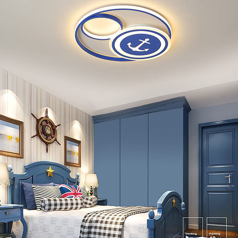 Cartoon Creative Rudder Nautical LED Flush Mount Ceiling Light