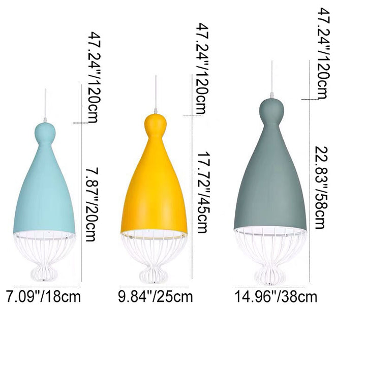 Contemporary Nordic Iron Macaron Bowling Shape 1-Light Pendant Light For Living Room &amp; Dining Room
