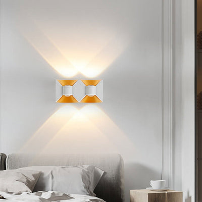 Applique murale de balcon extérieur moderne créative en aluminium à double tête carrée 