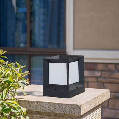 Modern Simple Solar Quadrupole Waterproof Outdoor Garden Column Post Head Light