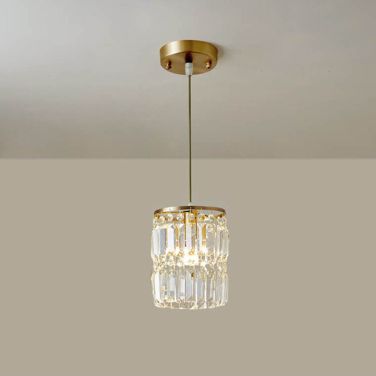 Nordic Postmodern Light Luxury All Copper Crystal 1/3-Light Island Light Kronleuchter