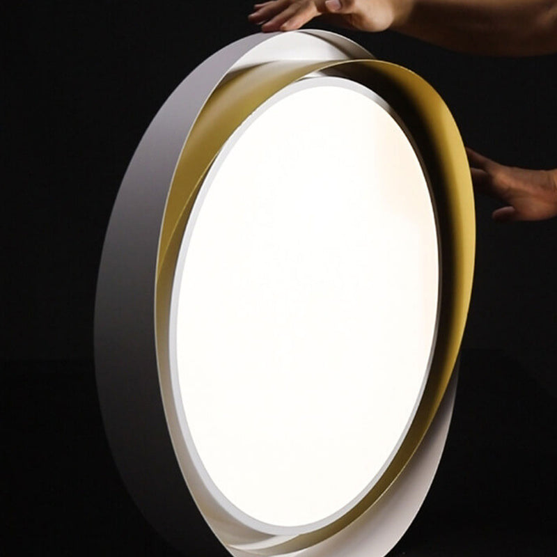 Modern Minimalist Round Wrought Iron LED Flush Mount Ceiling Light