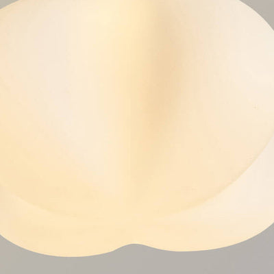 Nordic Cream Pumpkin Round Shade Branch 3-Light Semi-Flush Mount Ceiling Light
