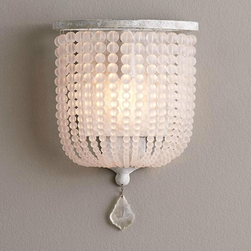 Vintage Antique Crystal Half Cylinder Decorative 1-Light Wall Sconce Lamp