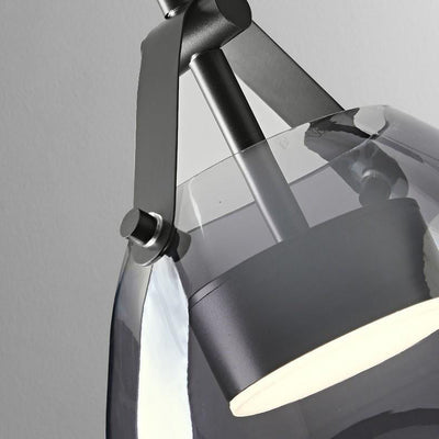 Contemporary Scandinavian Glass Conical Shade LED Island Light Chandelier For Dining Room