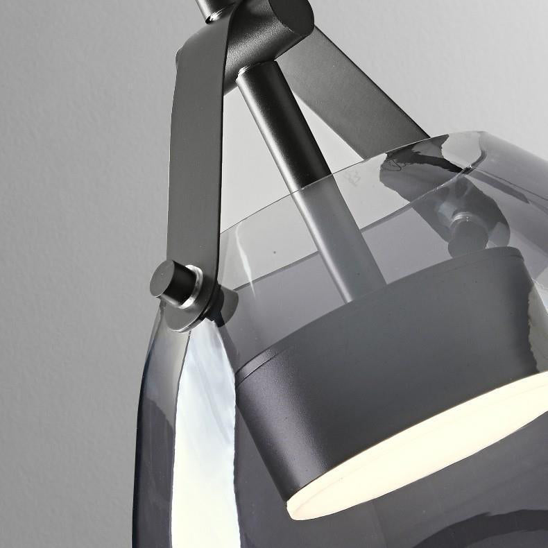 Contemporary Scandinavian Glass Conical Shade LED Island Light Chandelier For Dining Room