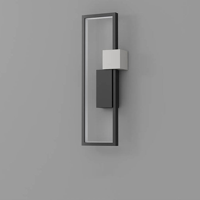 Minimalistischer kreativer quadratischer Rahmen aus Eisen und Silikon LED Wandleuchte 