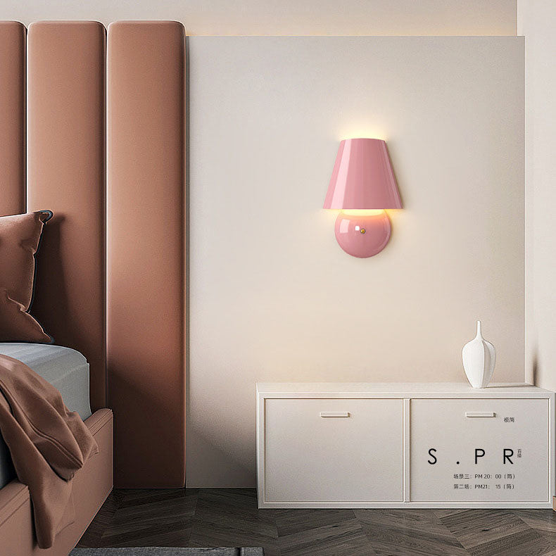 Applique murale LED en fer acrylique rond trapézoïdal crème moderne 
