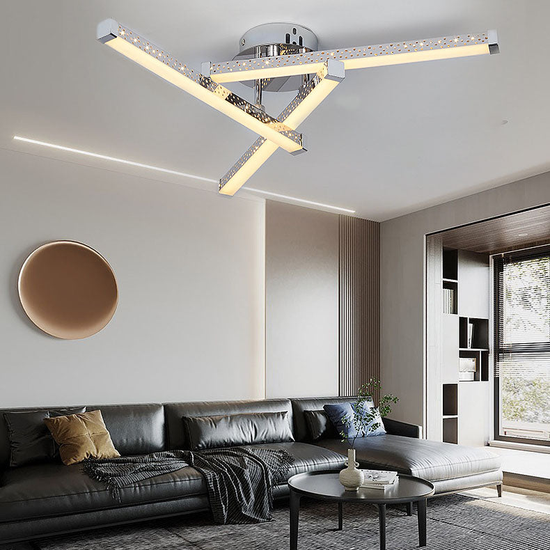 Moderne minimalistische dreieckige hohle LED-Deckenleuchte zur halbversenkten Montage 