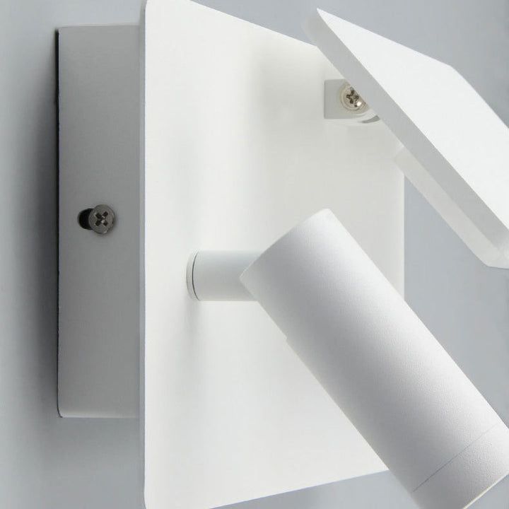 Moderne minimalistische quadratische LED-Wandleuchte aus Aluminium mit flachem Spot für Wohnzimmer &amp; Schlafzimmer 