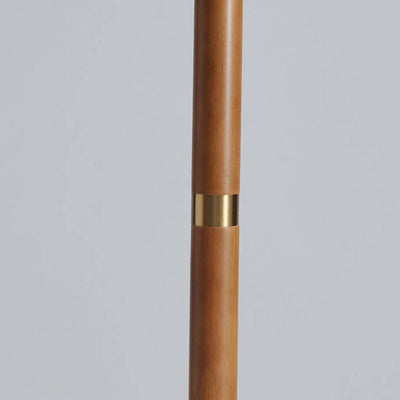 Japanese Vintage Flower Solid Wood Iron Fabric 1-Light Standing Floor Lamp