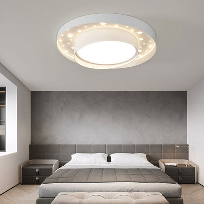 Nordic Minimalist Round Star Effect LED Flush Mount Ceiling Light