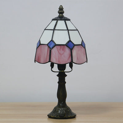 European Style Tiffany Cone Stained Glass 1-Light Table Lamp