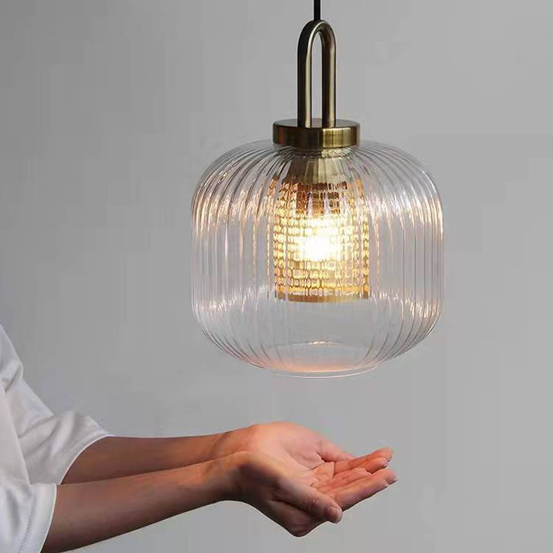 Industrial Vintage Oval Glass 1-Light Pendant Light