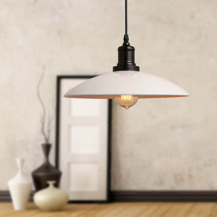 Tapa de Olla de Hierro Vintage Industrial Lámpara Colgante de Loft de 1 Luz 