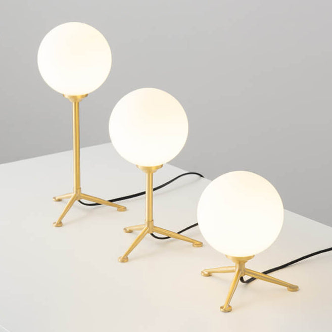 Modern Simple Spherical Milky White Lampshade 1-Light Table Lamp