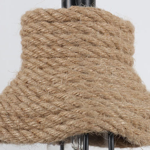 Luminaire suspendu à 1 lumière en corde de chanvre et rotin nostalgique de style industriel 