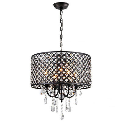 Modern Luxury Crystal Branch Round 4-Light Chandelier