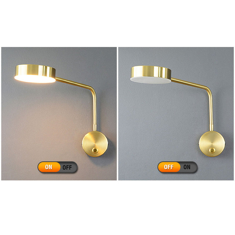 Moderne, minimalistische, einfarbige LED-Wandleuchte mit drehbarem Schalter 