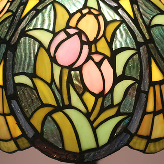 Tiffany Rustikale Buntglas 1-Licht Tischlampe 