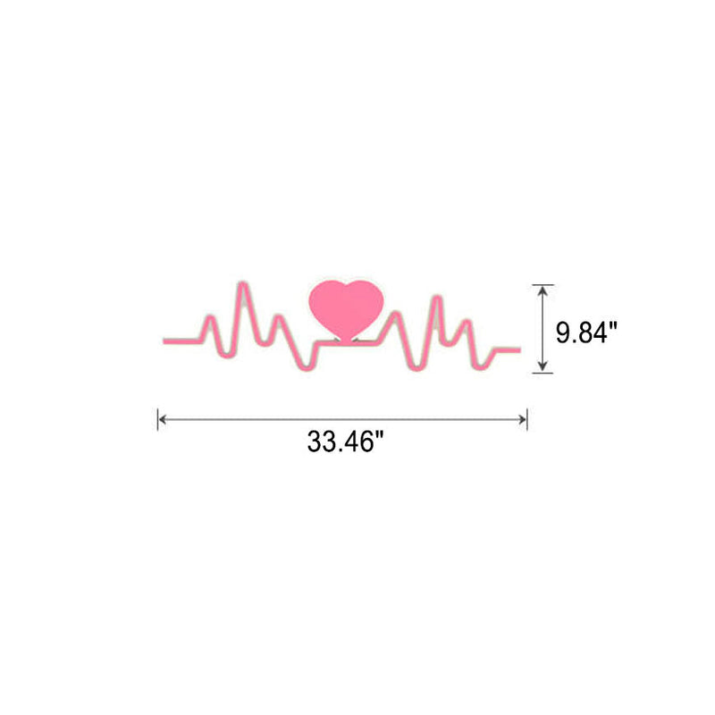 Moderne minimalistische LED-Wandleuchte mit rosafarbenen Herzkurven