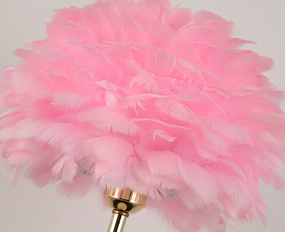 Modern Simple Feather Shade Diamond Acrylic Decorative 1-Light Table Lamp