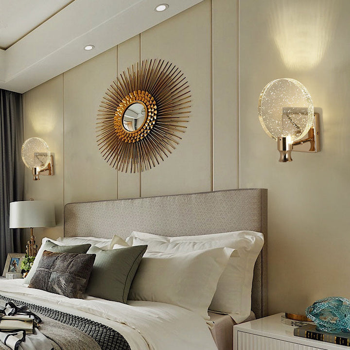 Moderne Luxus Runde Blasen Kristall Aluminium Eisen LED Wandleuchte für Wohnzimmer 