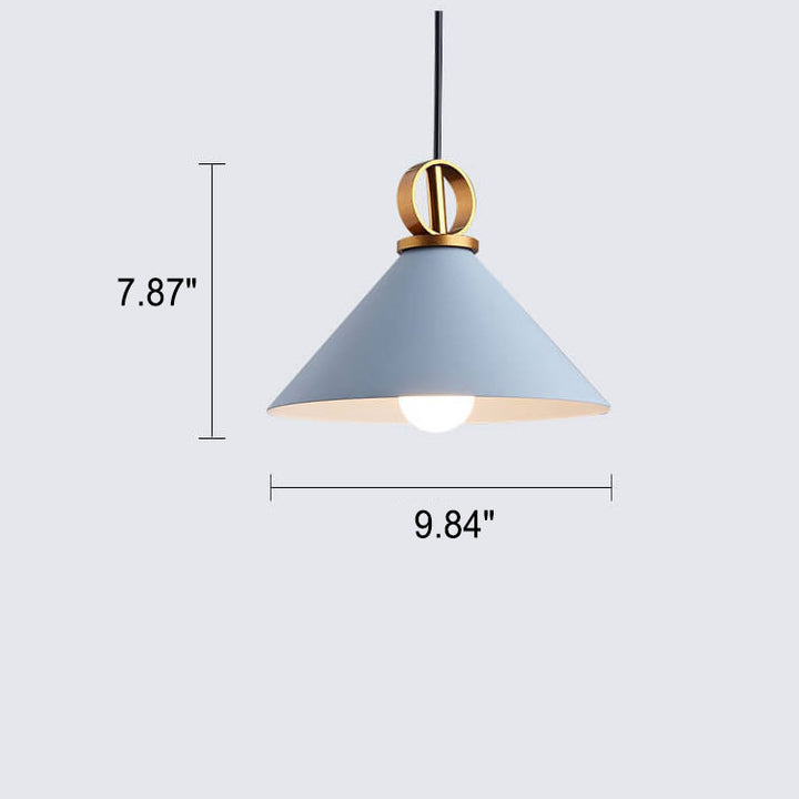 Suspension lumineuse en aluminium couleur macaron moderne à 1 lumière 