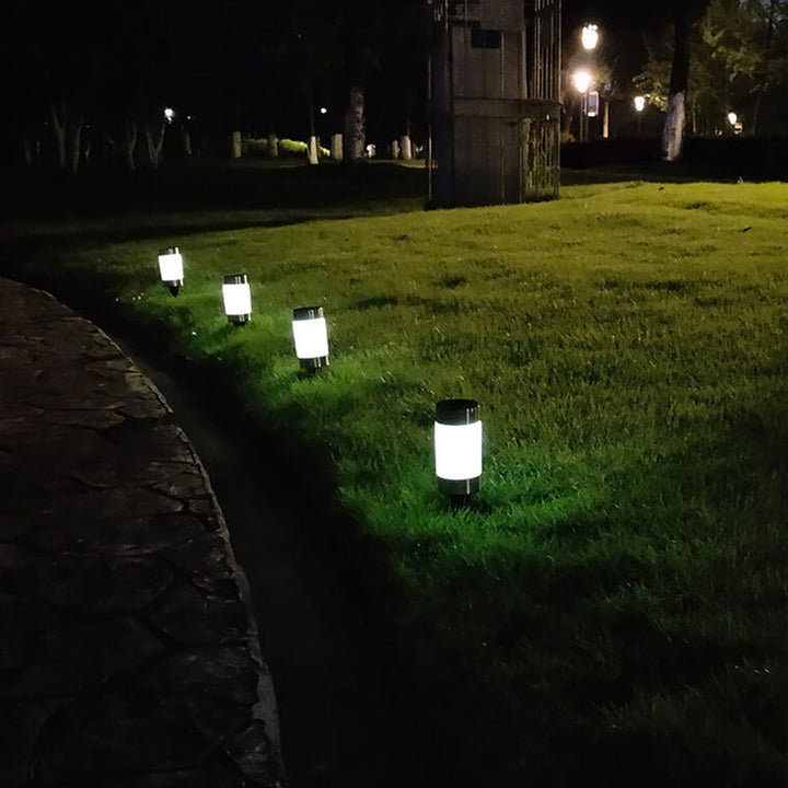 Solar Kunststoff Zylindrisches Design LED Außen Rasenlicht 