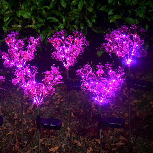 Contemporary Creative Outdoor Solar Phalaenopsis Simulation Flower LED Lawn Ground Insert Decorative Landscape Light