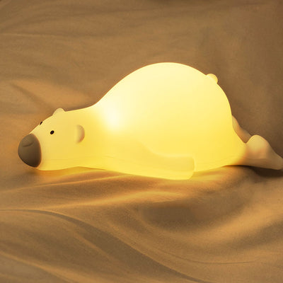 Creative Cartoon Lazy Bear Silicone LED Night Light Table Lamp