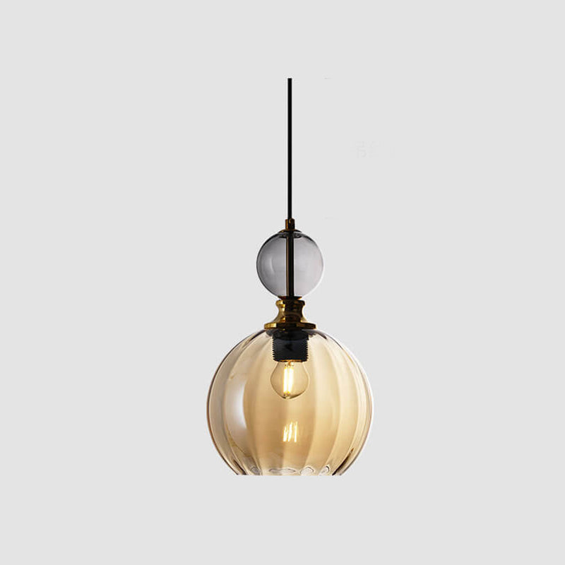 Danish Creative Stripes Glass Round 1/3 Light Chandelier